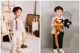 Con trai Đàm Thu Trang ra dáng hot boy nhí, tròn 2 tuổi