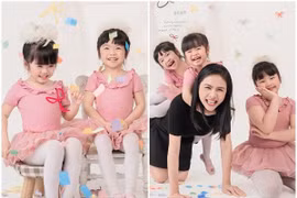 Cặp song sinh nhà diễn viên Vân Trang đón sinh nhật