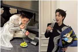 Đức Phúc hào hứng bắt trend 'chui gầm bàn ăn 12 quả nho'