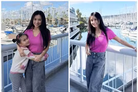 Y Phụng gây chú ý với vẻ ngoài trẻ trung khi xuất hiện bên con gái ở Mỹ