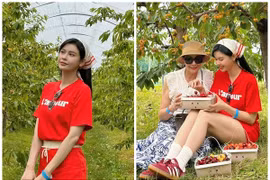 Trương Quỳnh Anh du hí cùng bố mẹ ở Mỹ