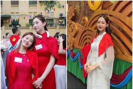 Hai hoa hậu cao nhất showbiz gây chú ý trong buổi tổng duyệt diễu binh A80