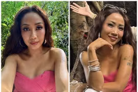 Ốc Thanh Vân trông khác lạ khi nhuộm da nâu đóng phim