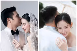 Người mẫu Hương Liên tình tứ bên chồng trong bộ ảnh cưới