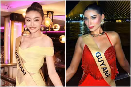 Yến Nhi trổ tài làm tóc cho đại diện Guyana ở Miss Grand International 2025