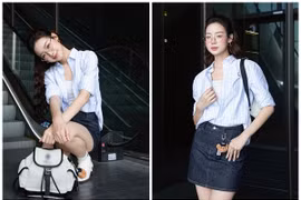 Hoa hậu Bảo Ngọc khoe vẻ trong trẻo, trẻ trung như nữ sinh