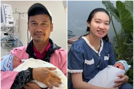 Diễn viên Tiết Cương và vợ kém 26 tuổi đón con đầu lòng