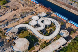 Cận cảnh công trình hình 'rắn khổng lồ' độc lạ tại Hà Nội sắp hoàn thành