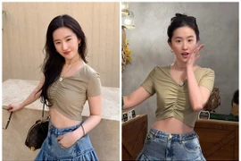 Lưu Diệc Phi trang điểm nhẹ nhàng, khoe vòng eo con kiến hậu giảm cân