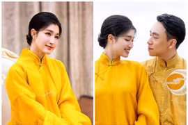 Á hậu Phương Nhi khoe nhan sắc ngọt ngào trong lễ hằng thuận