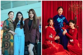 Trương Ngọc Ánh khoe mẹ ruột và con gái có chiều cao nổi bật
