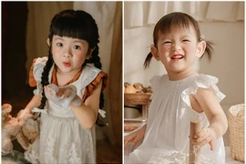 Hai con gái xinh như búp bê của Trương Mỹ Nhân