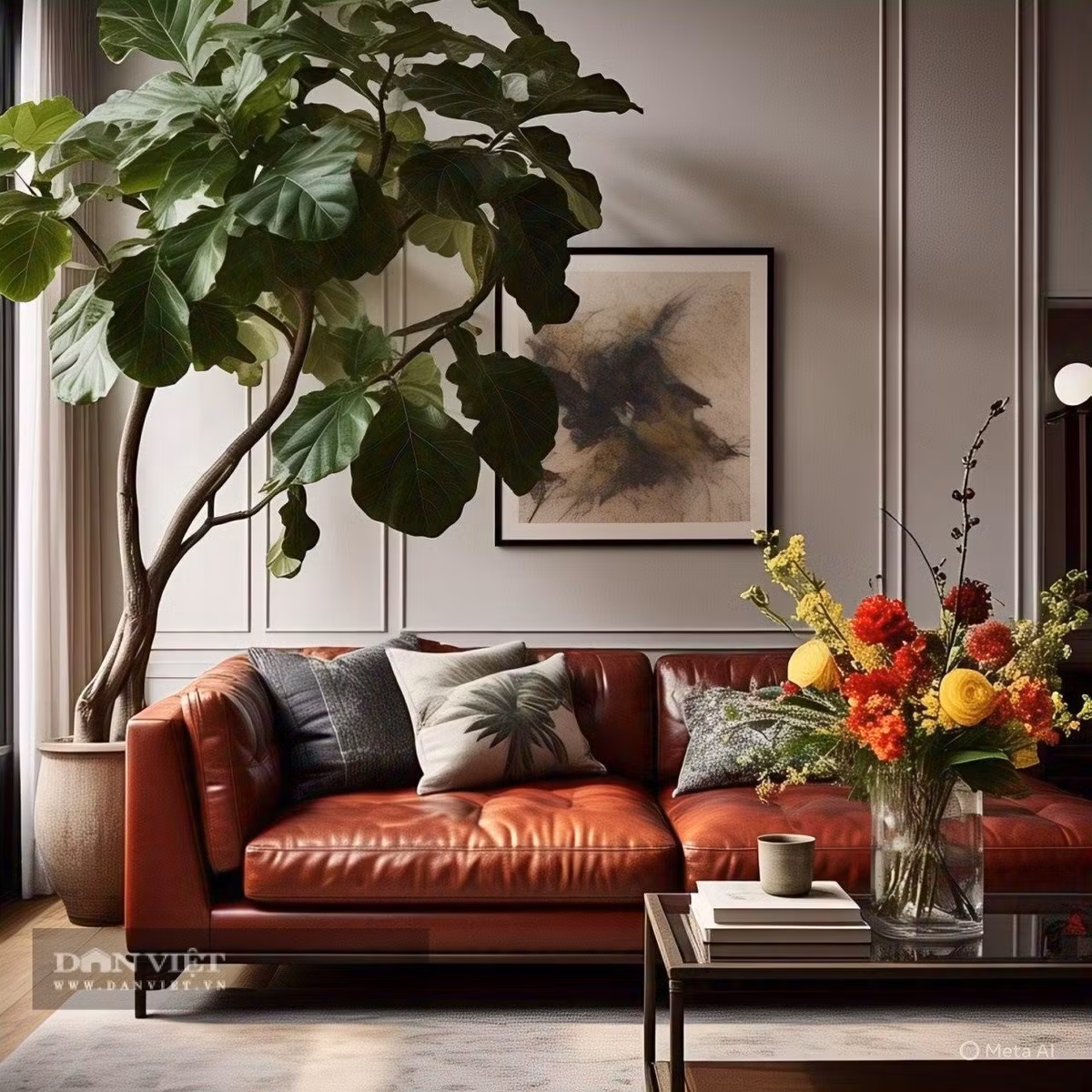 5. Cây cảnh: Bàng Singarpore. Cây cảnh này là một loại cây bụi nhỏ thuộc chi Ficus thuộc họ Moraceae. Nó có cành thẳng và lá lớn với kết cấu độc đáo, có kết cấu giống như tờ giấy. Hình dạng ô voan, giống như đàn violin.