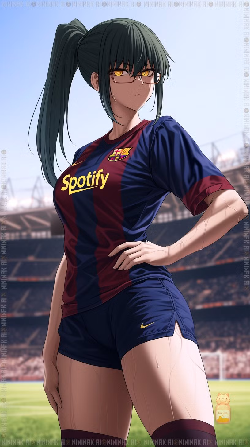 AI không chỉ thay trang phục mà còn thiết kế dáng đứng, biểu cảm và chuyển động đầy khí chất thể thao.