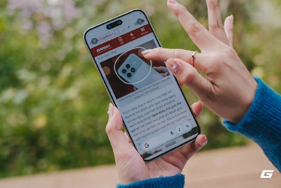 Circle to Search là điểm sáng lớn nhất, cho phép khoanh tròn mọi nội dung trên màn hình để tìm kiếm tức thì mà không cần mở ứng dụng riêng. (Ảnh: Genk)