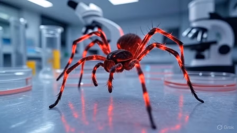 Các nhà nghiên cứu đã tiêm CRISPR-Cas9 cùng gene mã hóa protein huỳnh quang đỏ vào trứng nhện cái.(Ảnh: rathbiotaclan)