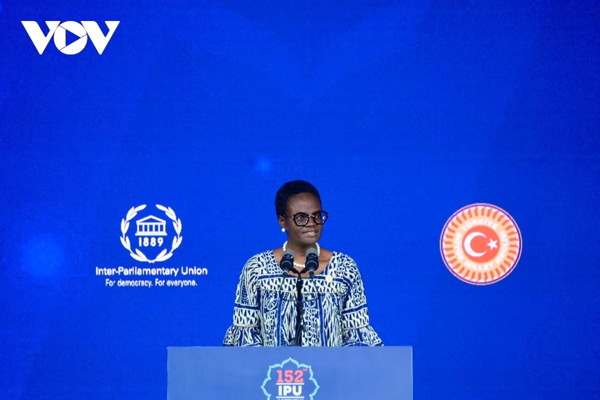 Chủ tịch IPU Tulia Ackson phát biểu tại lễ khai mạc IPU-152