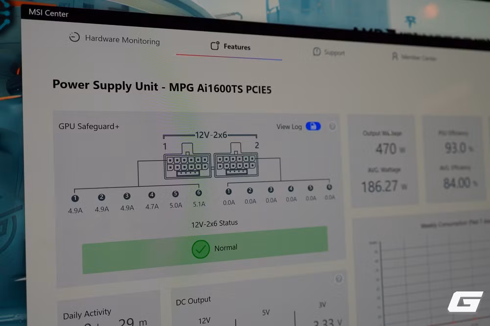 Dòng nguồn cao cấp MPG Ai1600TS và Ai1300TS đạt chuẩn Titanium, hỗ trợ chuẩn ATX 3.1 và giám sát điện năng theo thời gian thực qua USB-C.(Ảnh: Genk)
