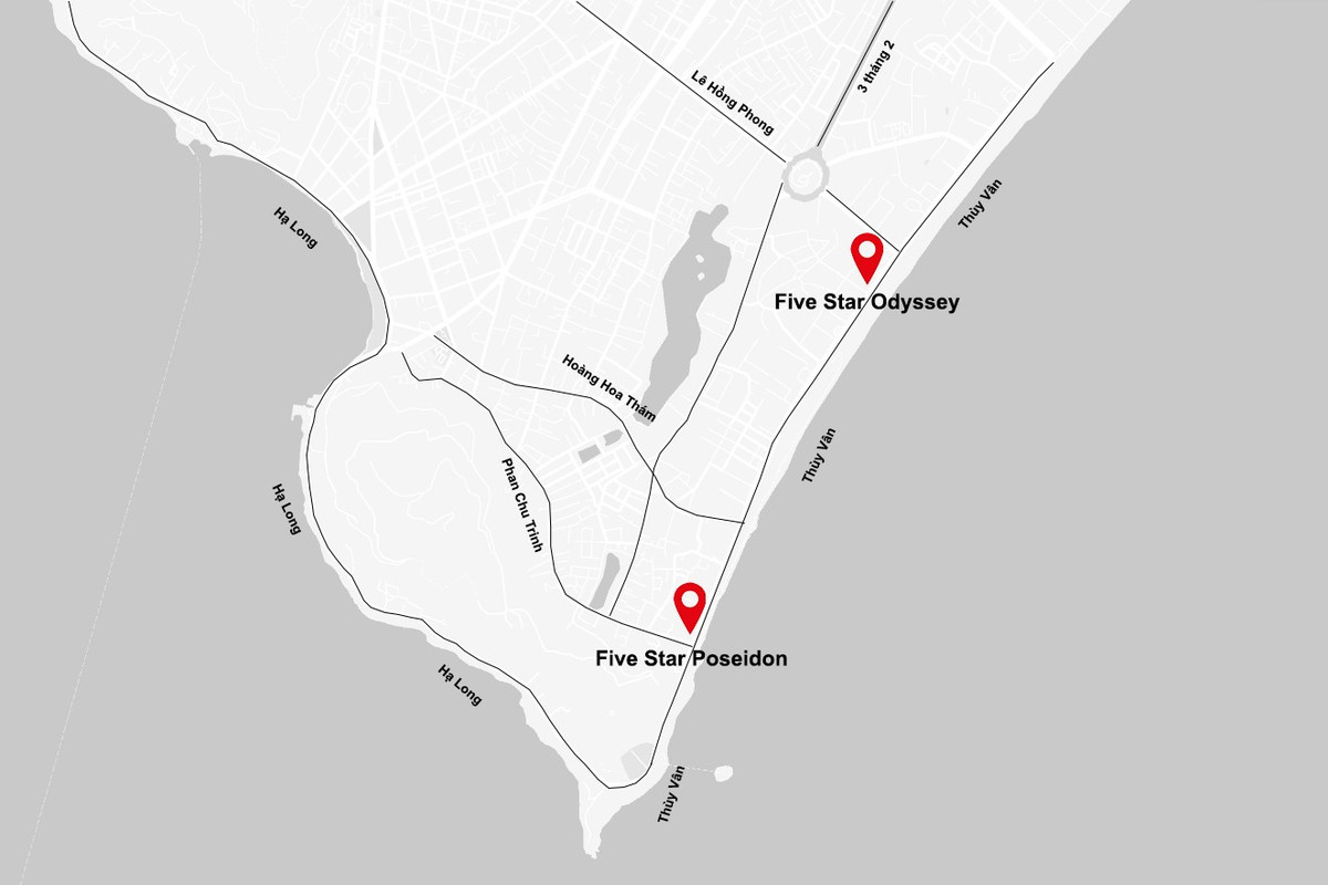 Vị trí hai khu đất Five Star Poseidon và Five Star Odyssey.