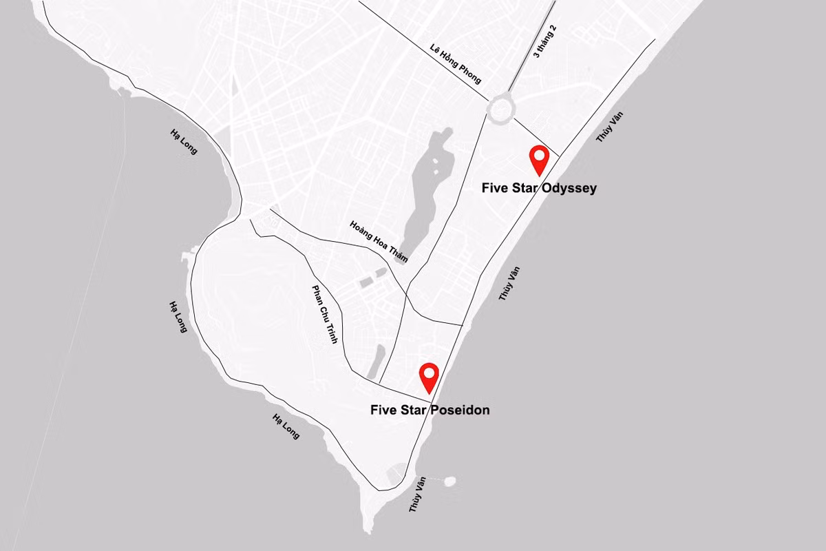 Vị trí hai khu đất Five Star Poseidon và Five Star Odyssey.