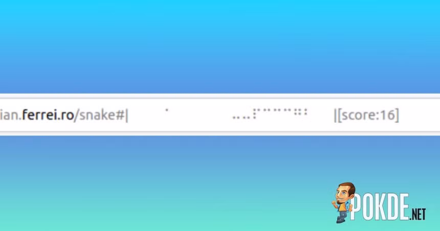 Phiên bản có tên URL Snake mô phỏng lối chơi gốc dù không gian hiển thị chỉ vỏn vẹn vài ký tự. (Ảnh: Pokne.net)