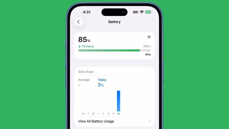 Người dùng chỉ cần vào Cài đặt, chọn mục Pin để xem thông tin chi tiết.