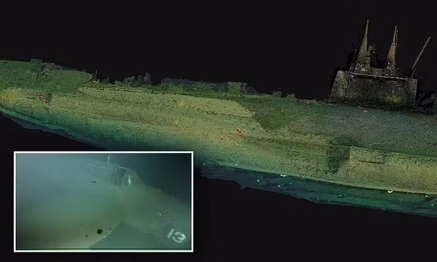 Hải quân Mỹ và WHOI quyết định không can thiệp vào xác tàu ngầm để tôn trọng những người đã khuất.(Ảnh: Daily Mail)