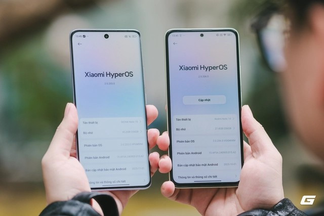 Máy chạy HyperOS 2.0 thay vì phiên bản mới nhất, cho thấy sự đánh đổi quen thuộc để giữ giá bán dễ tiếp cận.(Ảnh: Genk)