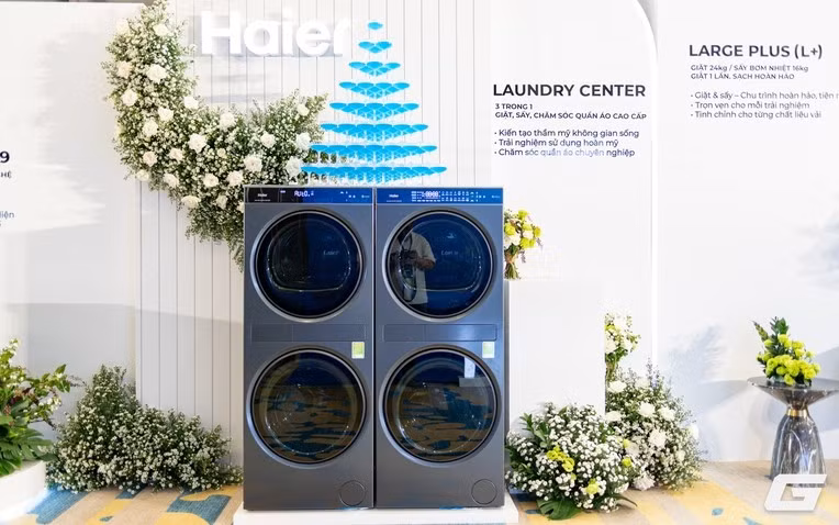 Haier, thương hiệu con của Aqua, vừa tung loạt máy giặt cao cấp mới tại Việt Nam. (Ảnh: Genk)
