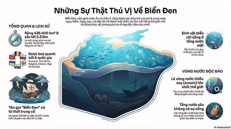 Biển Đen là một trong những bãi biển huyền bí nhất thế giới. Ảnh: QTM
