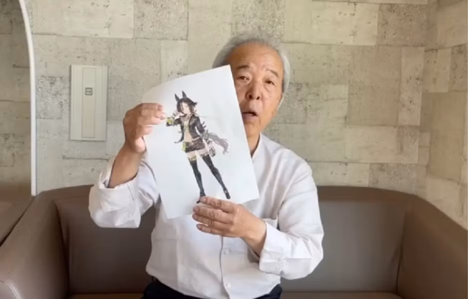 Không chỉ chơi game, ông còn vẽ tay các nhân vật Uma Musume và kể lại câu chuyện về những chú ngựa đua huyền thoại.