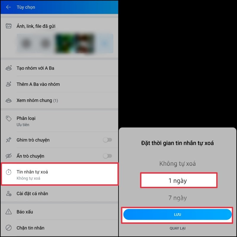 Thứ tư, hãy sử dụng tính năng ẩn trò chuyện và cài đặt tin nhắn tự xóa để bảo vệ các cuộc hội thoại quan trọng.