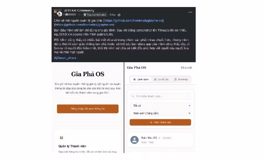 Một lập trình viên Việt đã tạo web gia phả từ nhu cầu riêng của gia đình.
