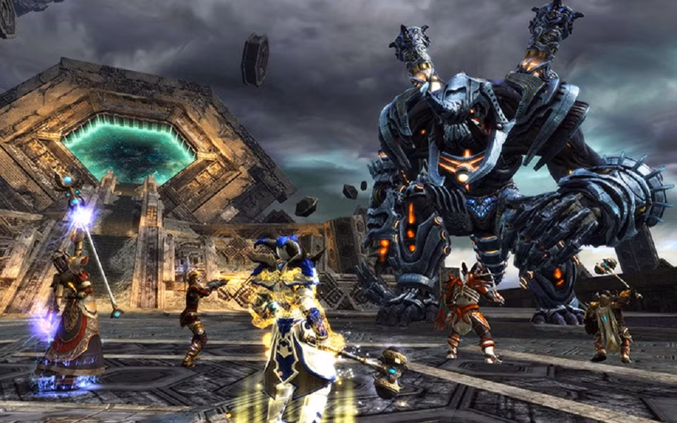 2. Rift mở ra thế giới Telara đầy biến động, nơi các khe nứt phun trào quái vật từ nguyên tố Lửa, Nước, Gió và Đất.