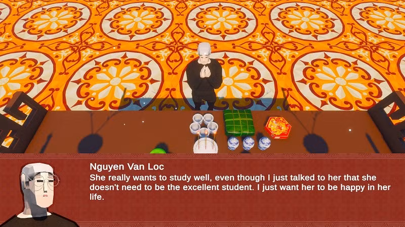 Không tập trung hành động hay đồ họa hoành tráng, game gây ấn tượng bằng nhịp kể chuyện chậm rãi và bối cảnh văn hóa quen thuộc với người Việt.(Ảnh: Romet0123)
