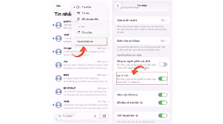 Ngoài ra, iOS 26 còn bổ sung bộ lọc tin nhắn rác giúp chặn các tin lừa đảo trong ứng dụng Tin nhắn.