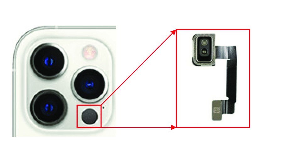 Lớp vỏ màu đen của cảm biến giúp hấp thụ ánh sáng thường nhưng vẫn cho tia hồng ngoại đi qua để đo “time-of-flight”.