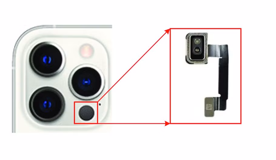 Lớp vỏ màu đen của cảm biến giúp hấp thụ ánh sáng thường nhưng vẫn cho tia hồng ngoại đi qua để đo “time-of-flight”.