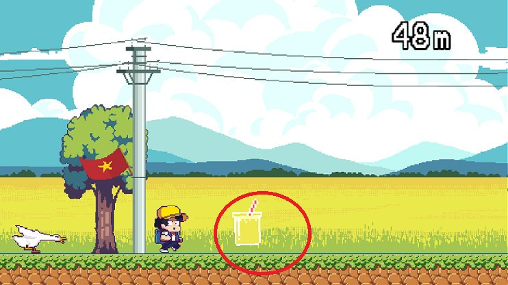 Vật phẩm đặc biệt như ly nước mía giúp nhân vật tăng tốc, tạo khoảng cách an toàn.