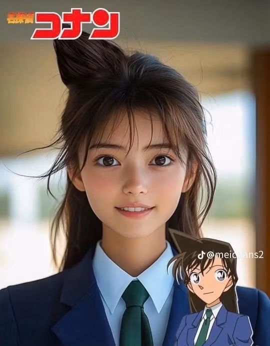 Ran Mori gây bão với nét đẹp trong sáng, mái tóc mềm mại và đôi mắt long lanh.