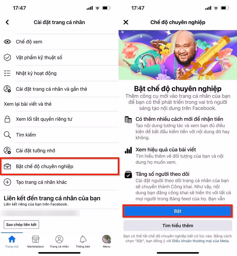 Tuy nhiên, đây không phải dấu hiệu bị hack mà do tài khoản đã kích hoạt “Chế độ Chuyên nghiệp” - tính năng mới của Facebook dành cho content creator.
