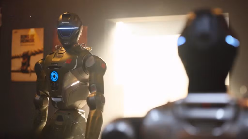 Robot được cho là sản phẩm của startup EngineAI, thuộc dòng humanoid T800 hoặc phiên bản nhỏ hơn PM01.