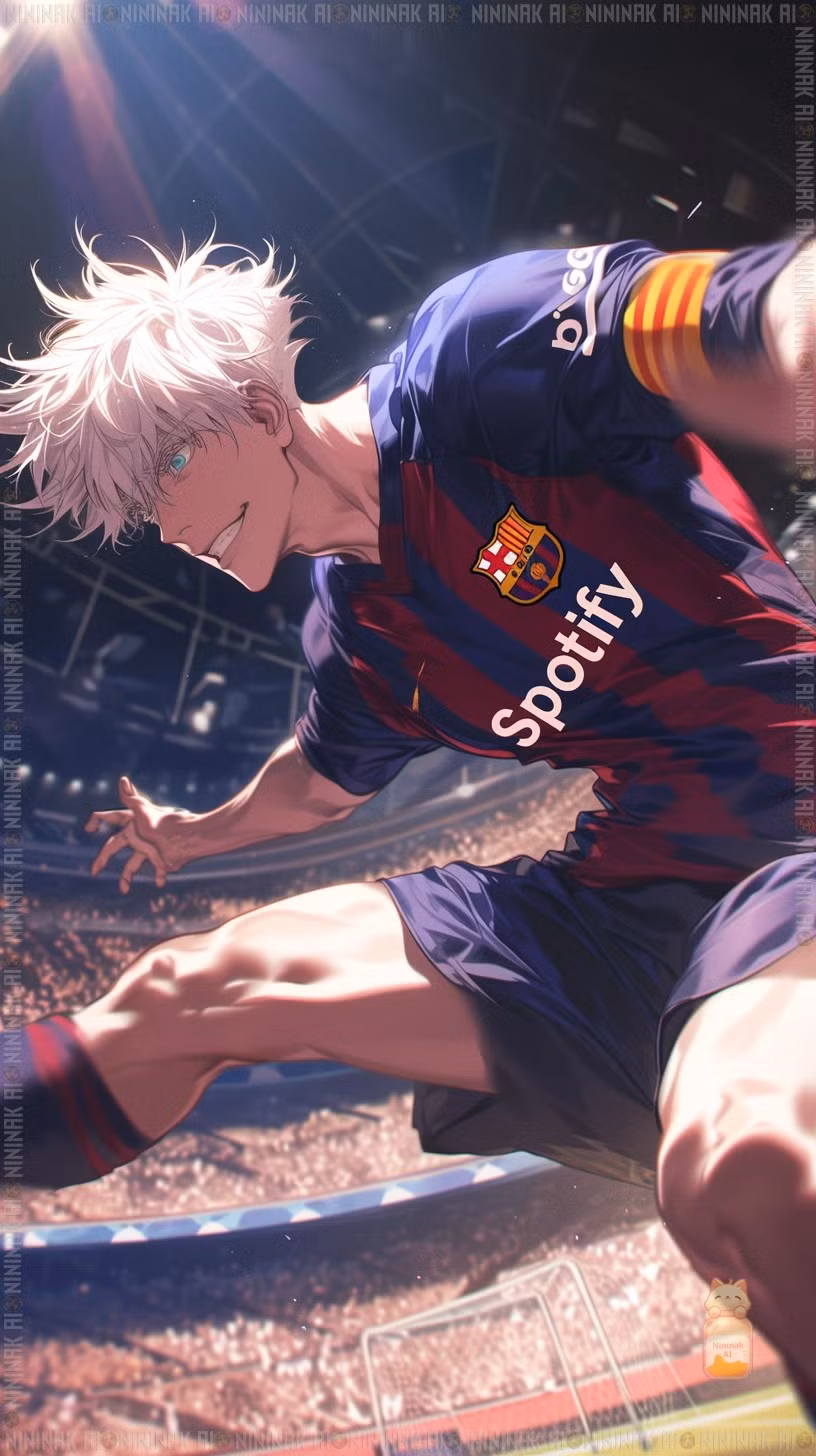 Gojo Satoru được AI biến thành tiền vệ hào hoa với nhãn quan chiến thuật như “thấy trước tương lai”.