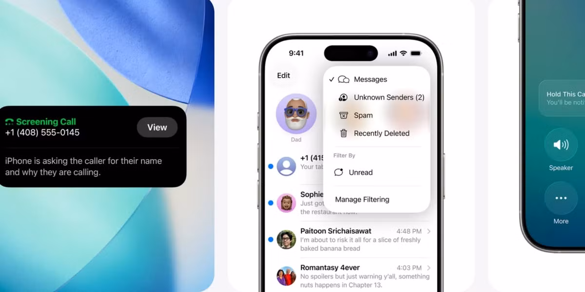 Call Screening không cần Apple Intelligence, nên cả iPhone đời cũ cũng dùng được.