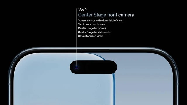 Camera selfie của iPhone 17 lần đầu dùng cảm biến vuông 18 MP, hỗ trợ AI căn chỉnh khung hình.