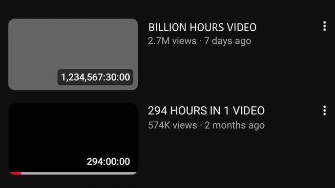 Không chỉ một video, kênh @shinywr còn đăng tải nhiều nội dung có thời lượng phi lý như 150 giờ hay livestream kéo dài hàng trăm tiếng.