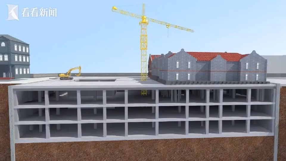 Mỗi ngày, công trình dịch chuyển trung bình 10 mét và dự kiến hoàn tất hành trình vào ngày 7/6. (Ảnh: news.qq.com)