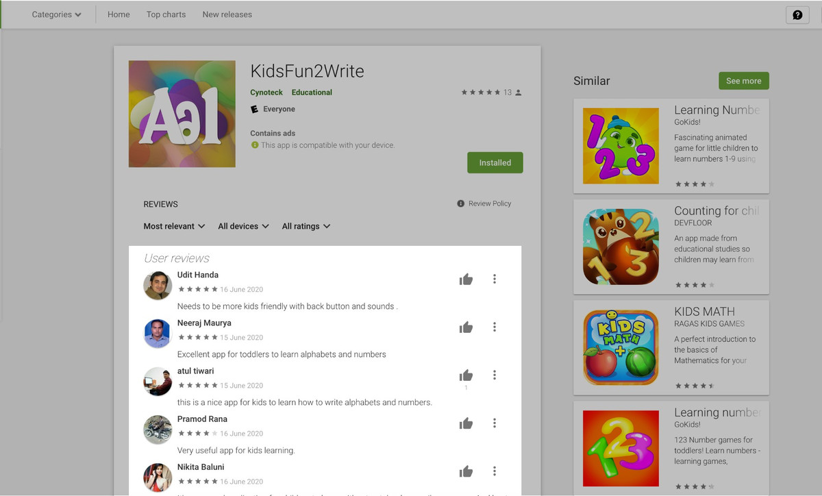 Các chuyên gia khuyến cáo hãy đọc kỹ đánh giá, bình luận trên Google Play trước khi cài bất kỳ ứng dụng nào. (Ảnh: Medium)