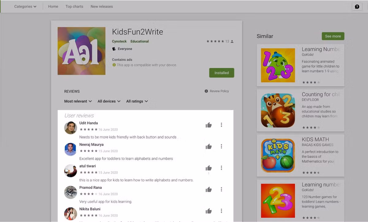 Các chuyên gia khuyến cáo hãy đọc kỹ đánh giá, bình luận trên Google Play trước khi cài bất kỳ ứng dụng nào. (Ảnh: Medium)