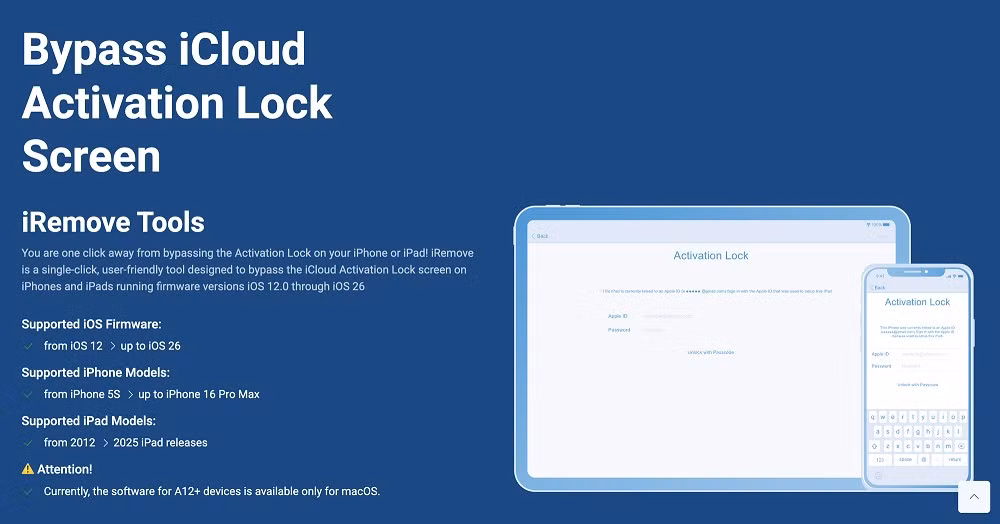 Công cụ iRemove Tools đang gây chấn động khi có thể bypass lớp bảo mật iCloud trên hầu hết các thiết bị Apple, kể cả iPhone 16 Pro Max chạy iOS 26 mới nhất.